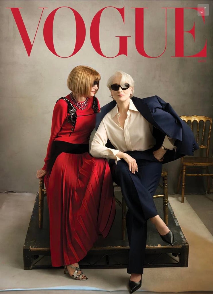 Vogue cover featuring Anna Wintour and Meryl Streep. Source: Conde Nast