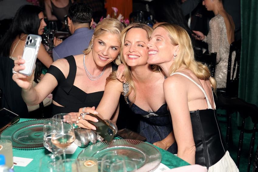 (L-R) Selma Blair, Mena Suvari and Dree Hemingway. Source: Getty