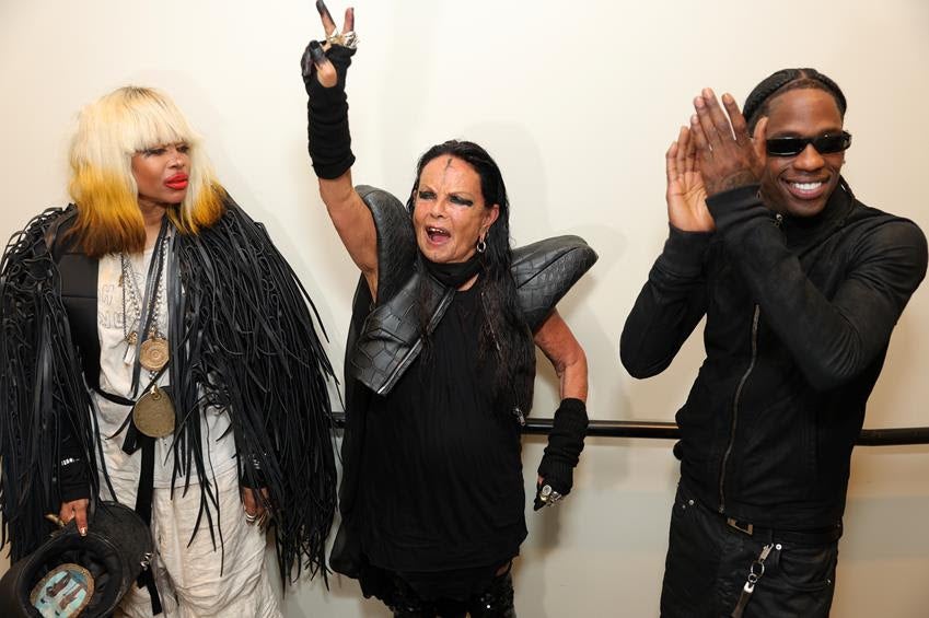 Erykah Badu, Michèle Lamy and Travis Scott. Source: Getty