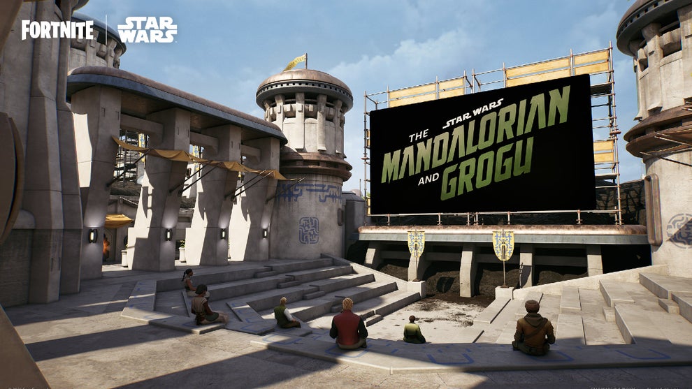 Fortnite's "The Mandalorian and Grogu" Watch Party Island (Epic Games)