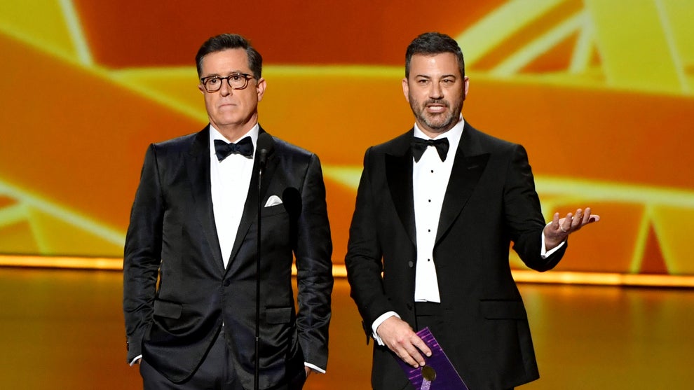 Stephen Colbert and Jimmy Kimmel.