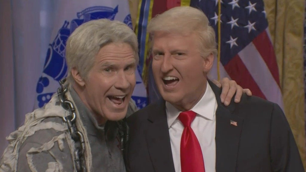Will Ferrell appears as Jeffrey Epstein and James Austin Johnson plays President Trump in the cold open of the May 16, 2026 edition of "Saturday Night Live" (NBC)
