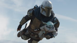 Pedro Pascal and Grogu in 'The Mandalorian and Grogu' (LucasFilm)