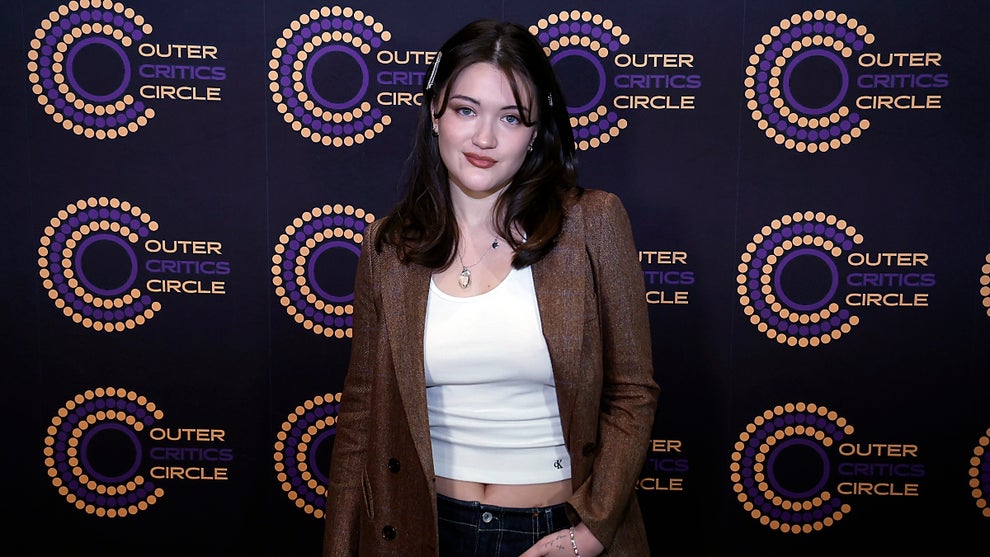 Isa Briones poses during the 76th Annual Outer Critics Circle Award nominations at the Museum of Broadway on April 21, 2026 in New York City