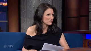 Julia Louis-Dreyfus Revives ‘Veep’ Character and Makes Colbert Snort Laugh in NSFW Sendoff Roast | Video