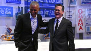 Stephen Colbert joins Barack Obama at the former president's new library in Chicago on "The Late Show"
