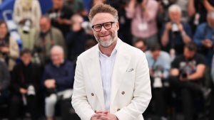 Seth Rogen poses during the "Tangles" photocall at the 79th annual Cannes Film Festival at Palais des Festivals on May 14, 2026 in Cannes, France