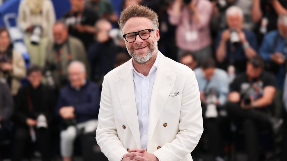 Seth Rogen poses during the "Tangles" photocall at the 79th annual Cannes Film Festival at Palais des Festivals on May 14, 2026 in Cannes, France