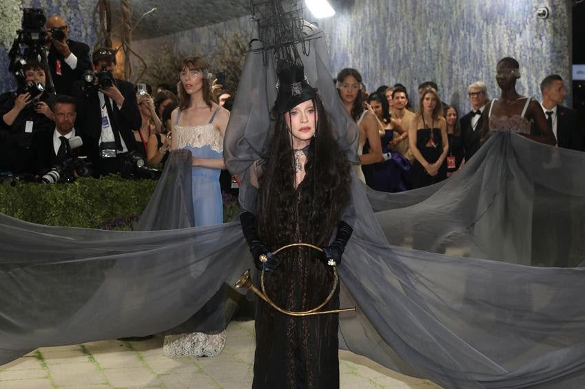 Madonna in a Saint Laurent interpretation of a Leonora Carrington painting. Source: Getty