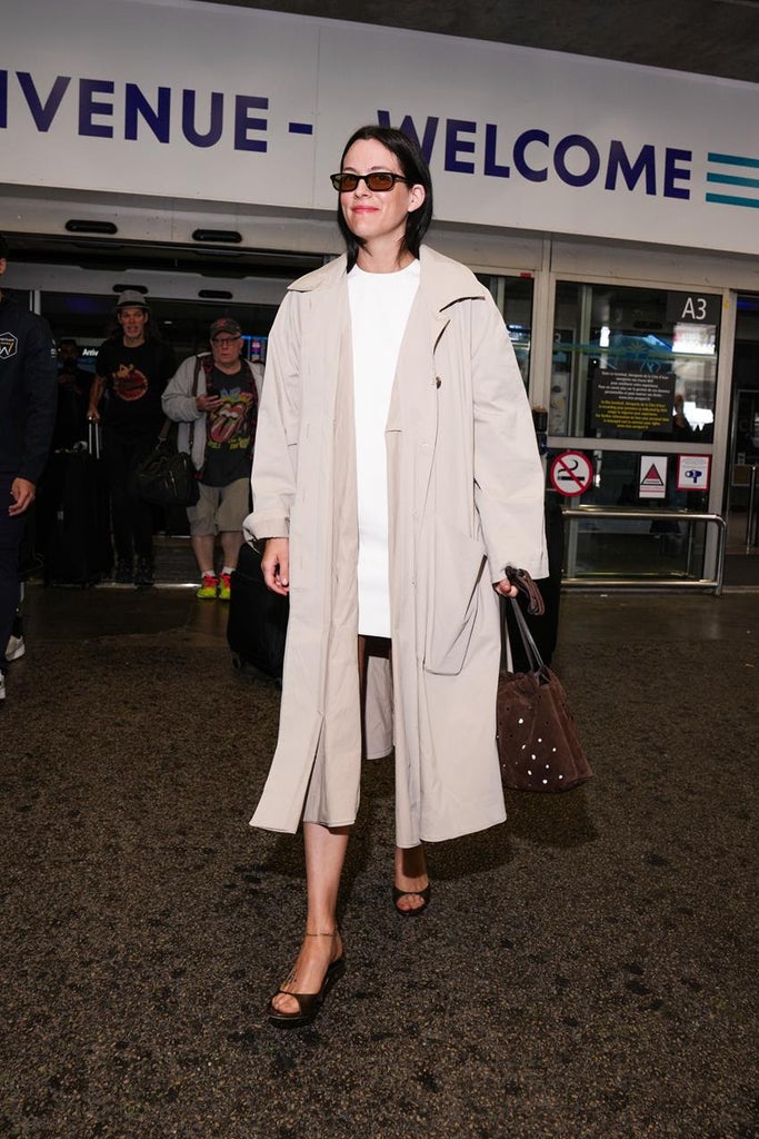 Riley Keough at Nice Airport during the 79th annual Cannes Film Festival May 12, 2026. Source: Getty Images