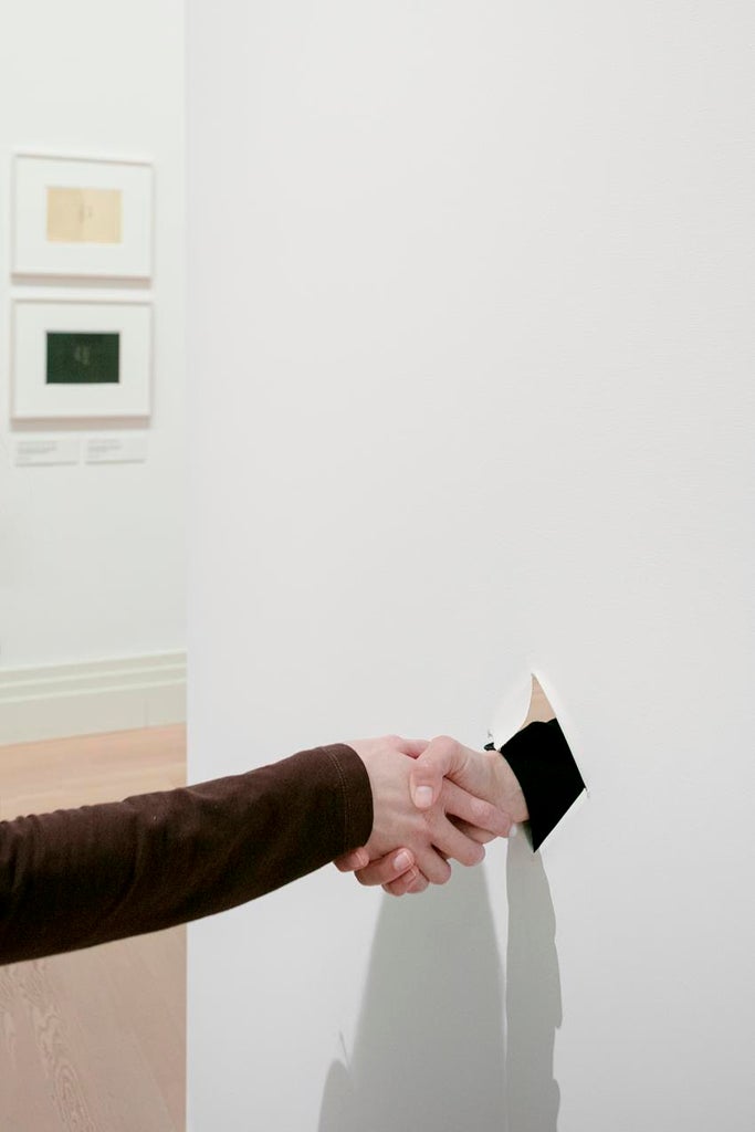 Yoko Ono, (1962) Painting to Shake Hands, installation view, Yoko Ono: Music of the Mind, Gropius Bau, 2025. Source: Gropius Bau, photo Luca Girardini