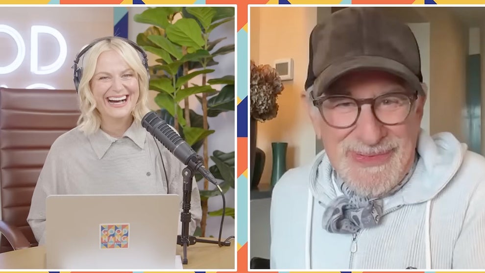 Amy Poehler and Steven Spielberg (Credit: Good Hang)