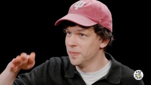 Jesse Eisenberg in "Hot Ones" (Credit: First We Feast)
