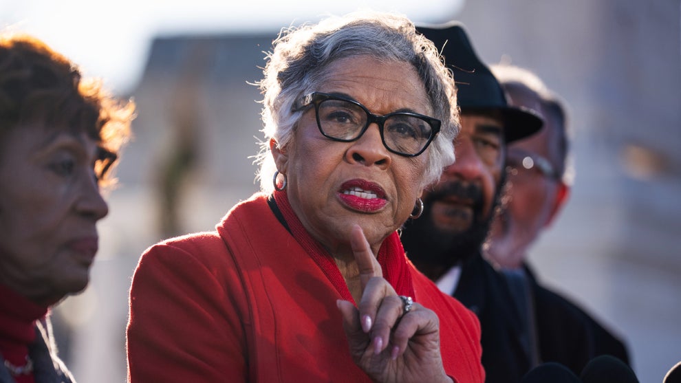 Rep. Joyce Beatty, D-Ohio, speaks during a news conference as the Supreme Court heard oral arguments on Trump v. Cook on Wednesday, January 21, 2026. (Tom Williams/CQ-Roll Call, Inc via Getty Images)