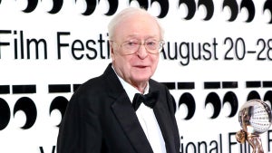 Michael Caine receives the Crystal Globe for Outstanding Contribution to World Cinema at the 55th Karlovy Vary International Film Festival on August 20, 2021 in Karlovy Vary, Czech Republic. (Gabriel Kuchta/Getty Images)