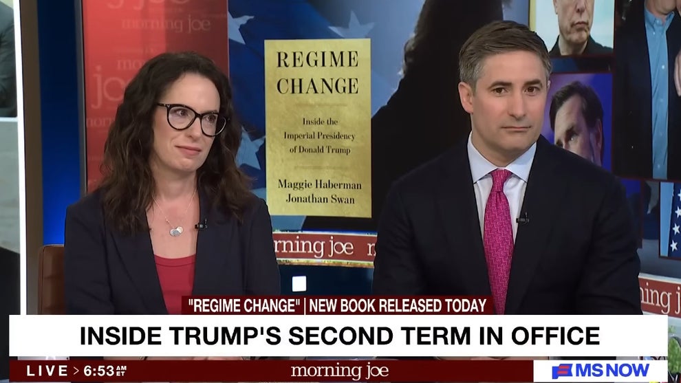 Journalists Maggie Haberman and Jonathan Swan appear as guests on the June 23, 2026 edition of "Morning Joe" (MS NOW)