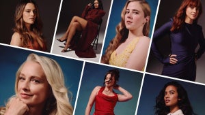 Taylor Dearden, Sepideh Moafi, Fiona Dourif, Katherine LaNasa, Supriya Ganesh, Isa Briones and Shabana Azeez (Photographed by Erik Carter for TheWrap)