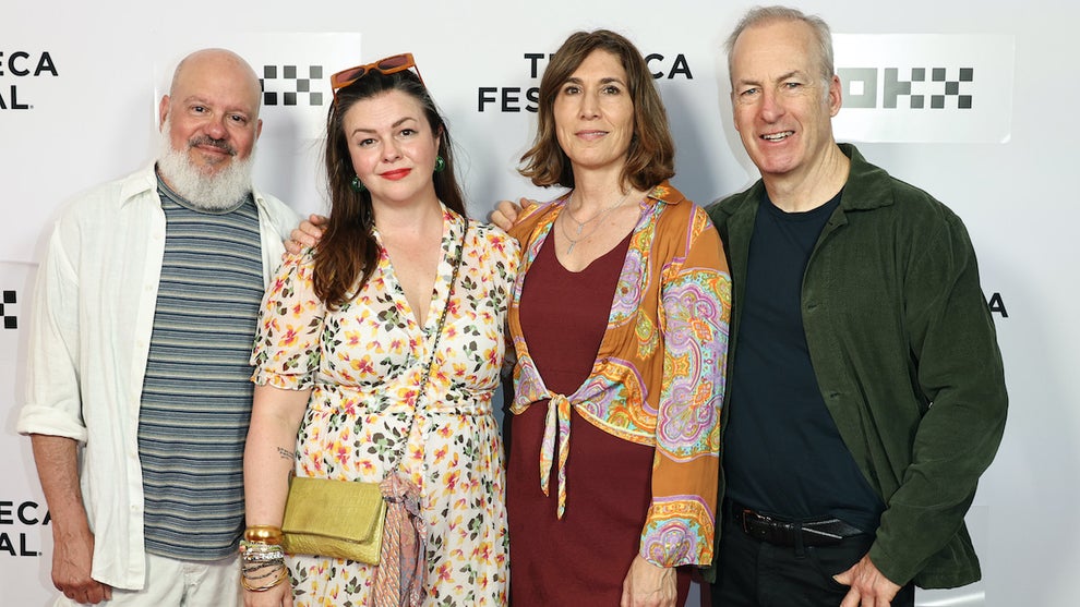 David Cross, Amber Tamblyn, Naomi Odenkirk and Bob Odenkirk attend the "Bob And David Climb Machu Picchu" Premiere