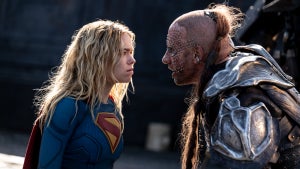 Milly Alcock and Matthias Schoenaerts in "Supergirl"