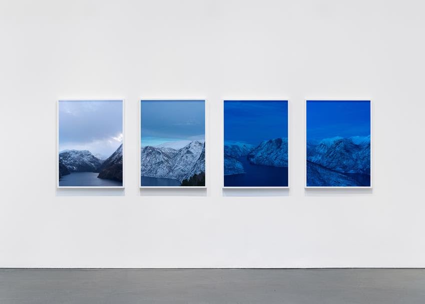 Installation view of Catherine Opie's Holding Blue at Regen Projects Los Angeles through July 3. Source: Evan Bedford, courtesy the artist and Regen Projects.