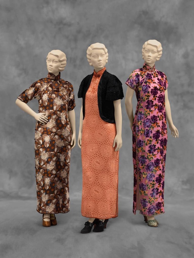 Dress (qipao), China, Shanghai, c. 1933 Sincere Co. Ltd.; dress (qipao) and jacket, China, Shanghai, early 1930s; dress (qipao), China, 1939–40. Source: Museum Associates/LACMA