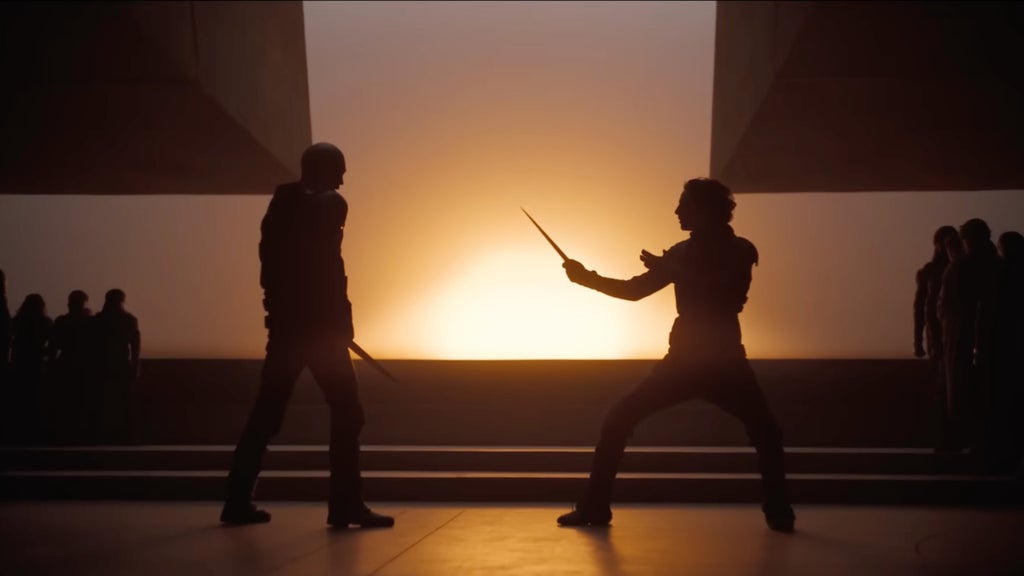 Timothée Chalamet and Austin Butler in 'Dune: Part Two' (Warner Bros.)