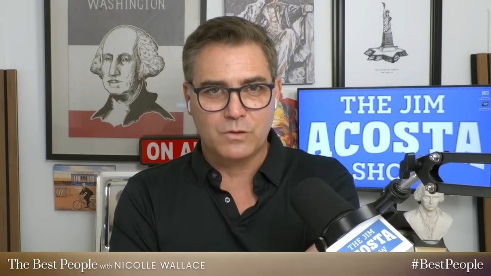 Jim Acosta appears as a guest on the July 13, 2026 edition of the "Best People with Nicolle Wallace" podcast (MS NOW/YouTube)