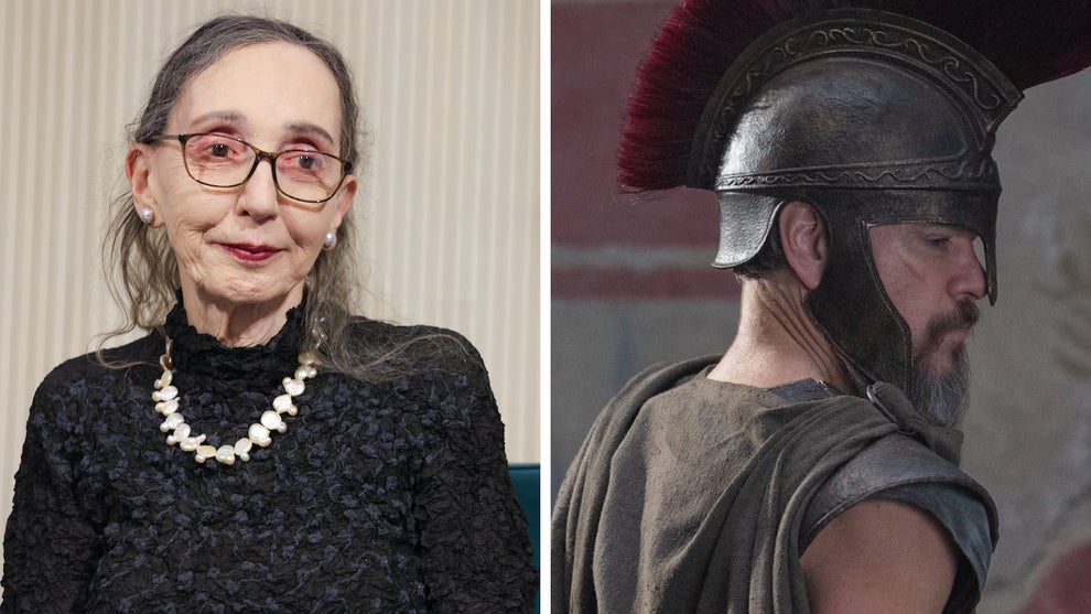 Joyce Carol Oates defends Christopher Nolan's "The Odyssey" starring Matt Damon. (Rosdiana Ciaravolo/Getty Images/Universal Pictures)