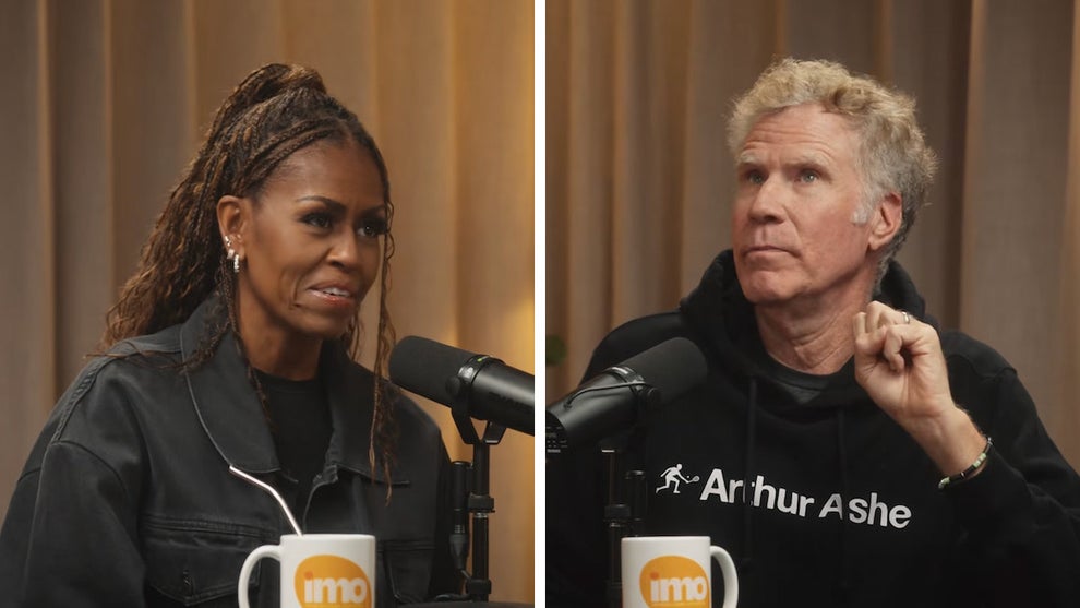 Will Ferrell guests on Michelle Obama and Craig Robinson's "IMO" podcast. (YouTube)