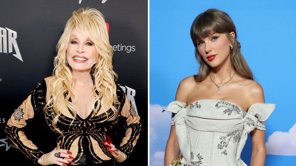 Dolly Parton (Credit: Jason Kempin/Getty Images for American Greetings) and Taylor Swift (Credit:Kevin Mazur/Getty Images for for TAS Rights Management)