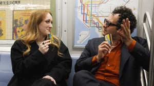 Kareem Rahma and Brittany Broski on "Subway Takes" (YouTube)