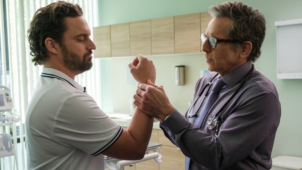 Jake Johnson and Ben Stiller in "The Dink" (Apple TV)