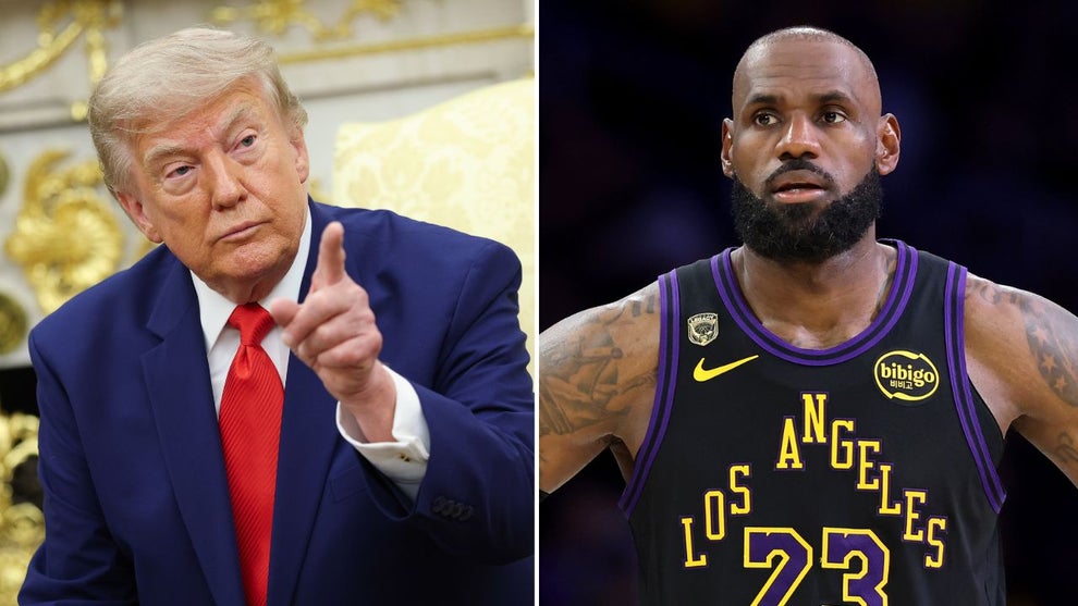 Donald Trump and Lebron James (Credit: Kevin Dietsch/Getty Images and Luke Hales/Getty Images)