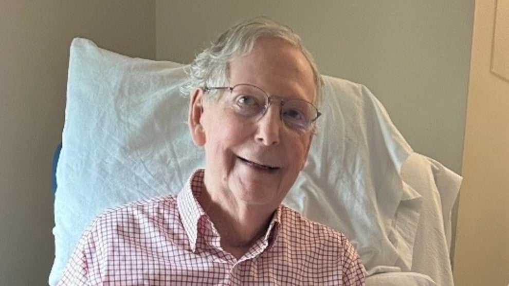 Mitch McConnell pictured in a rehabilitation center in July 2026