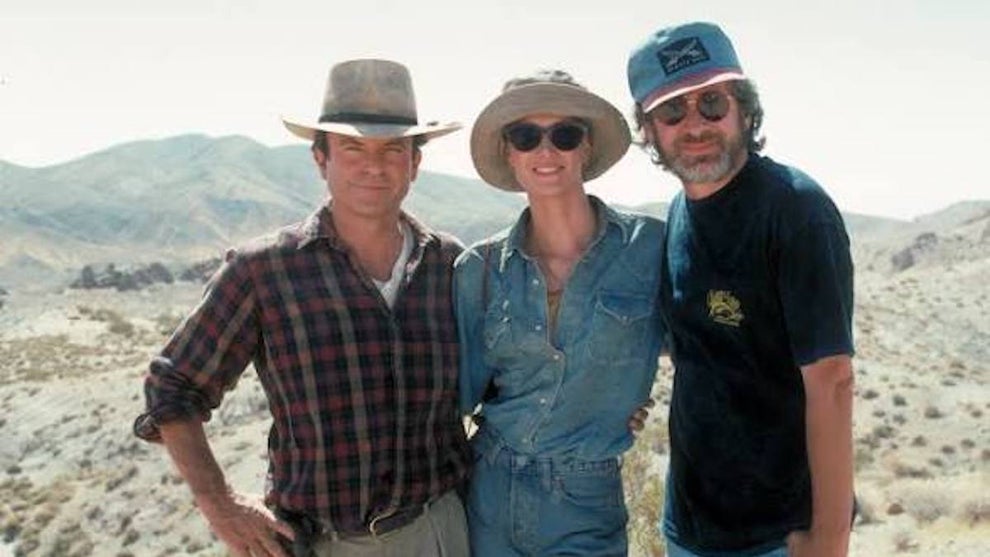 Sam Neill, Laura Dern, Steven Spielberg