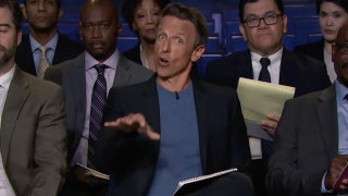 Seth Meyers Convenes JD Vance, Marco Rubio and More for ‘Late Night’ Press Briefing Roasting Themselves and Trump