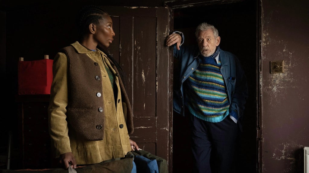 Ian McKellan and Michaela Coel in "The Christophers"