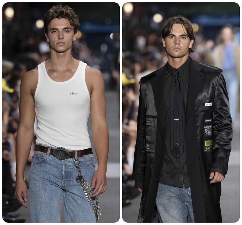 Jayden and Sean Preston Federline walk the runway during the Vetements Menswear Spring/Summer 2027 fashion show at Paris Fashion Week on June 26, 2026. Source: Getty