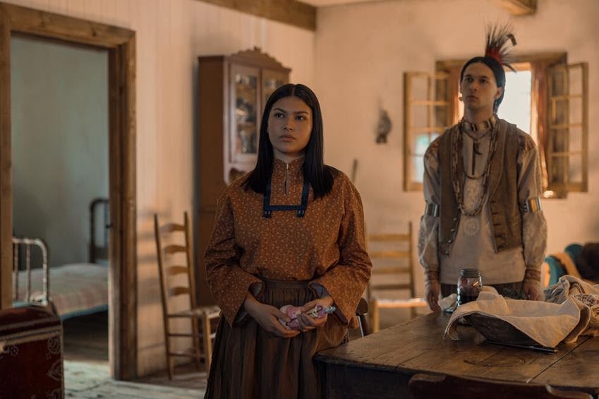 Alyssa Wapanatahk (White Sun) and Xander Cole. Source: Eric Zachanowich/Netflix