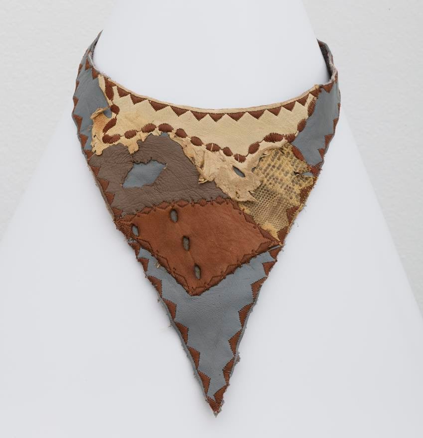 Betye Saar Mojo Necklace, 1974. Mixed media on leather. Source: Courtesy of the artist and Roberts Projects/Alan Shaffer