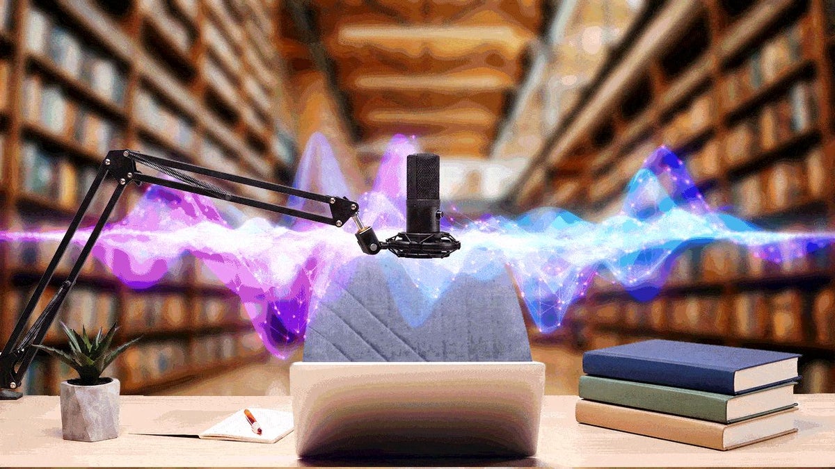 Audiobook illustration with lightning