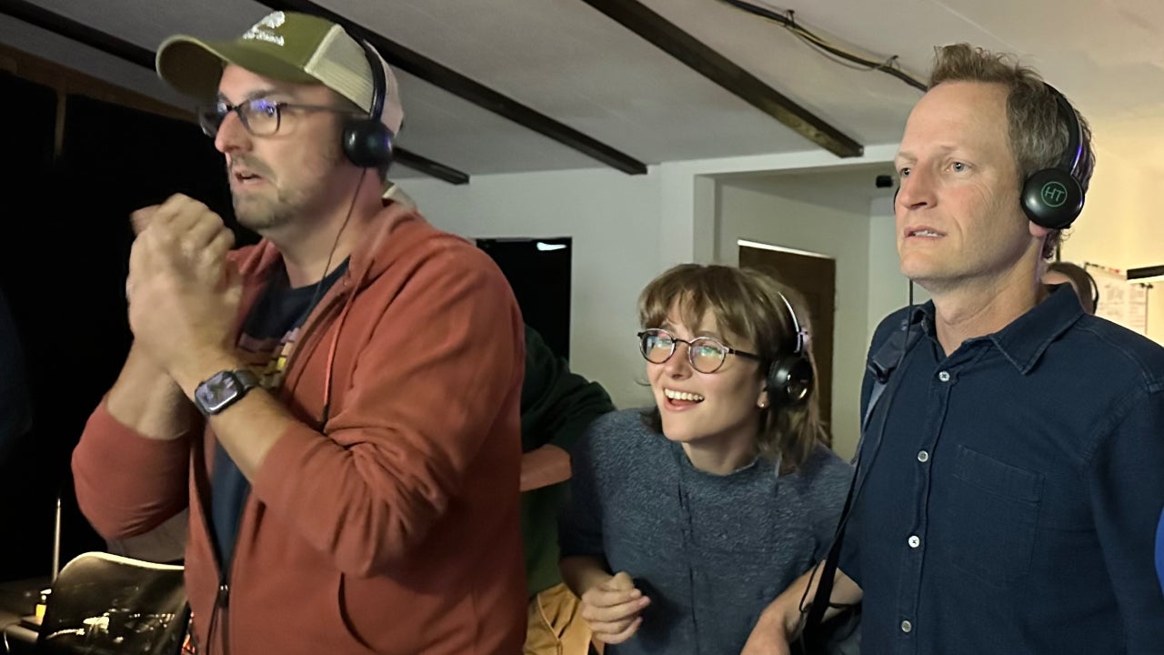 Left to Right: Anthony King (Executive Producer/Writer), Lily Citrin (Script Coordinator), Todd Schulman (Executive Producer) (Credit: Prime Video)