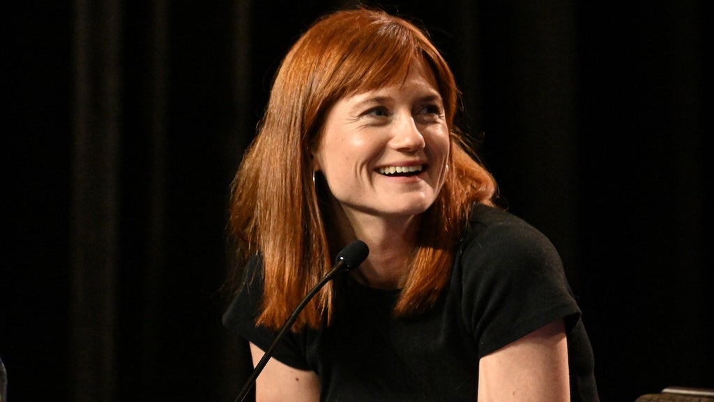 Bonnie Wright speaks onstage during 2024 Dragon Con at Hyatt Regency Atlanta on Aug. 30, 2024 in Atlanta. (Credit: Paras Griffin/Getty Images)
