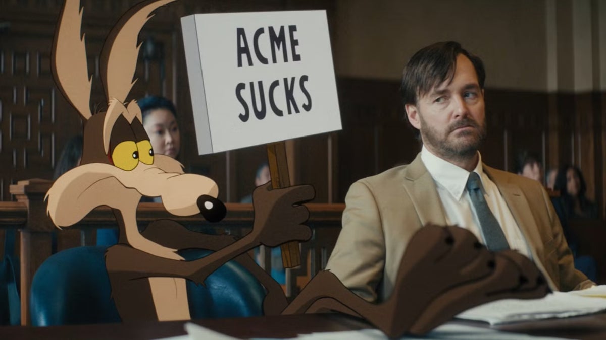 Wile E. Coyote and Will Forte in 'Coyote vs. Acme' (Credit: Ketchup Entertainment)