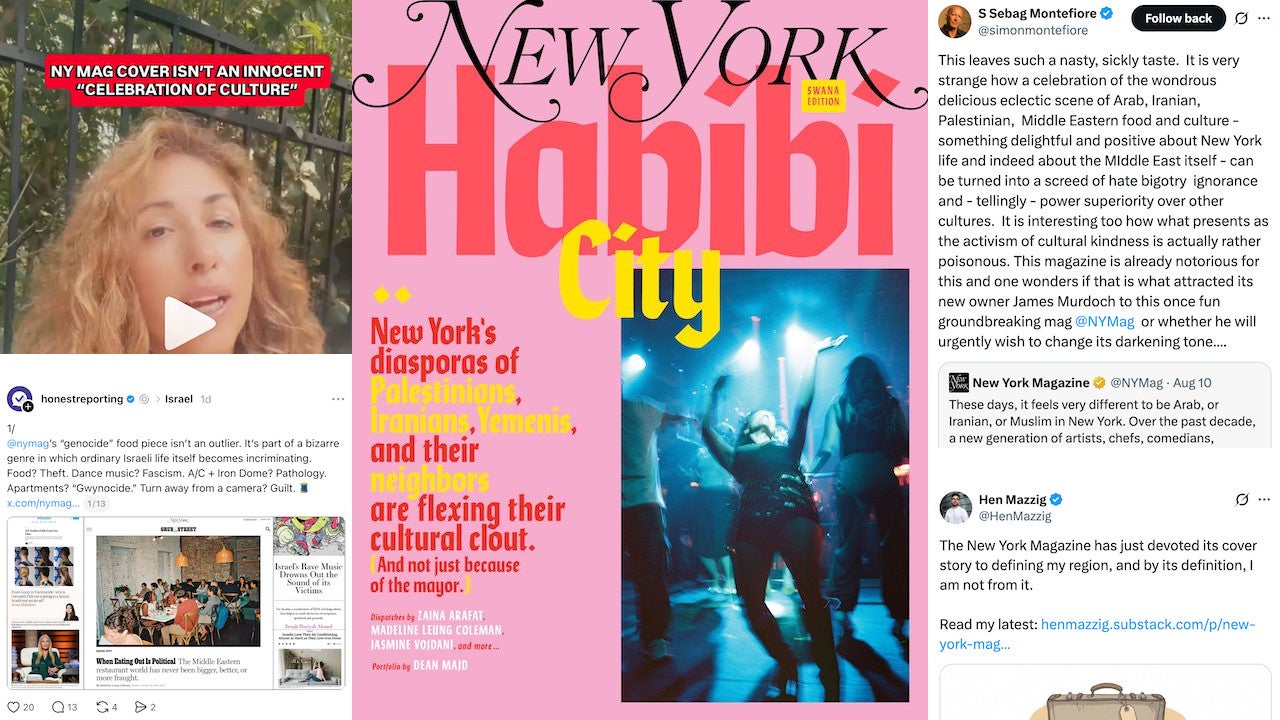 New York Magazine is facing criticism over its new “Habibi City” issue. (Credit: New York Magazine/Threads/X/Instagram)