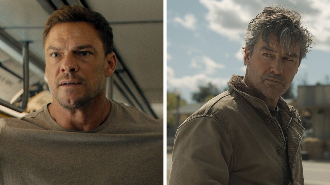 Alan Ritchson in "Reacher" and Kyle Chandler in "Lanterns" (Credit: Prime Video/HBO Max)