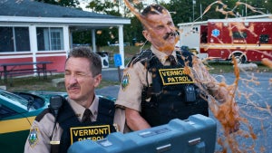 Paul Soter and Steve Lemme in "Super Troopers 3" (Credit: Patrick Harbron, Courtesy of Searchlight Pictures)
