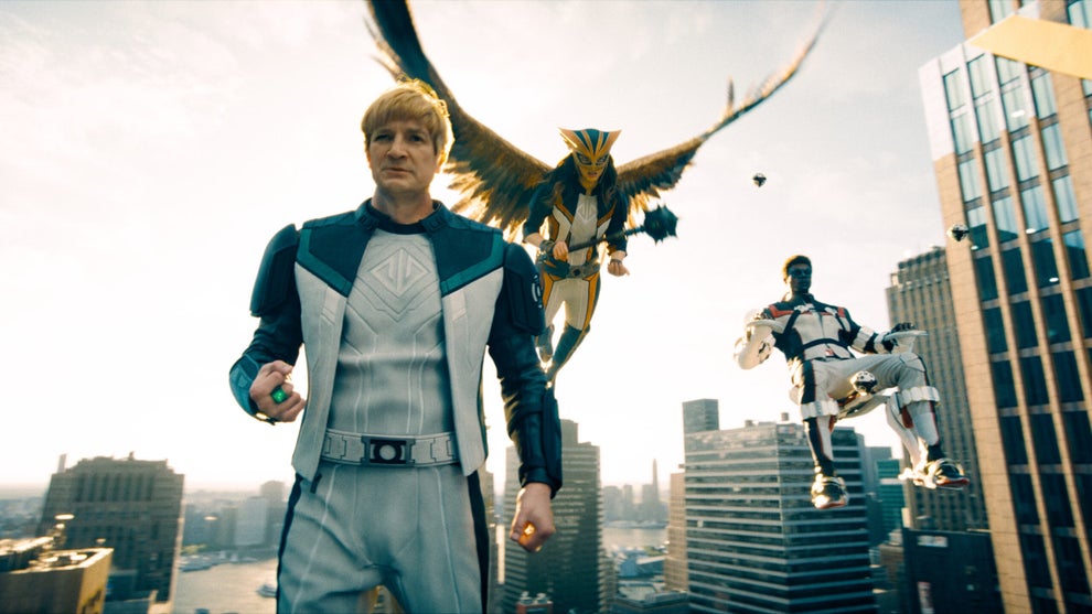 Green Lantern (Nathan Fillion), Hawkgirl (Isabela Merced) and Mister Terrific (Edi Gathegi) in "Superman" (Warner Bros.)