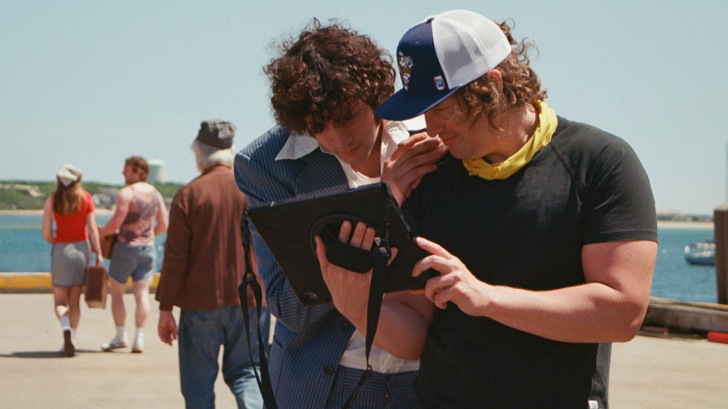 Dominic Sessa and Matt Johnson filming "Tony" (A24)
