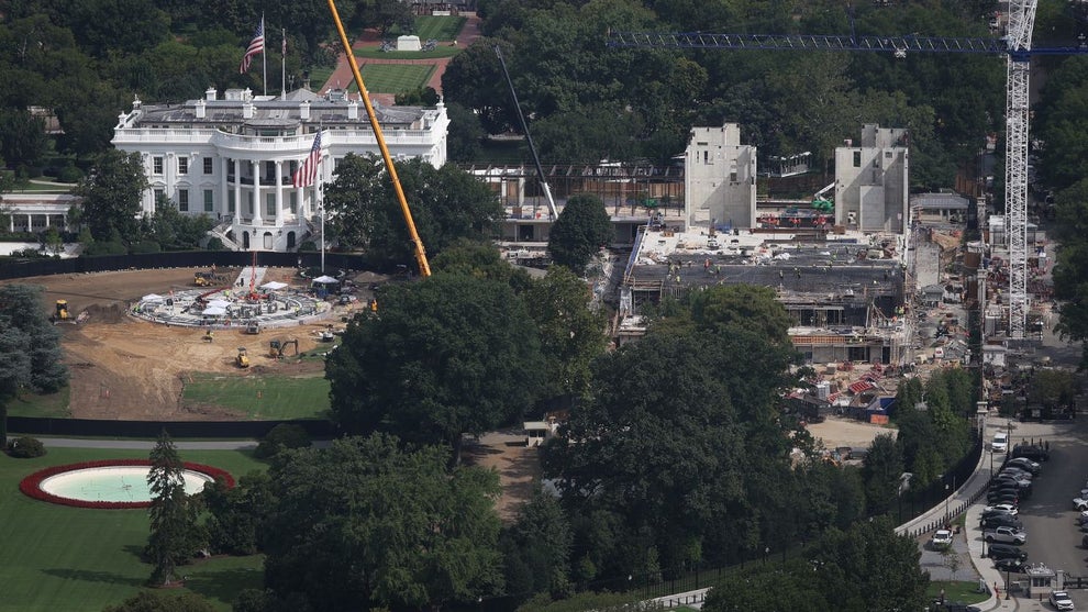 Construction of a new ballroom continues at the White House on August 18, 2026 in Washington, DC. An appeals court has ordered that construction of the ballroom by an August 21 deadline unless the project is authorized by the U.S. Congress. (Credit: Win McNamee/Getty Images)